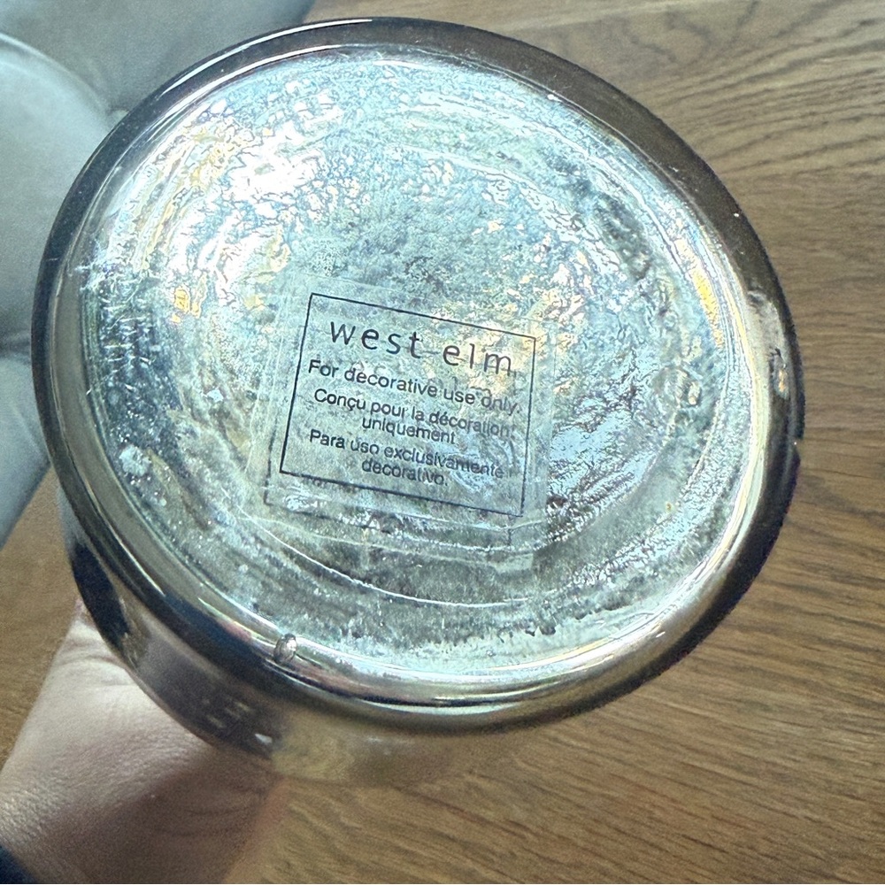 West Elm Silver Glass Decanter with Crystal Stopper - Picture 3 of 7